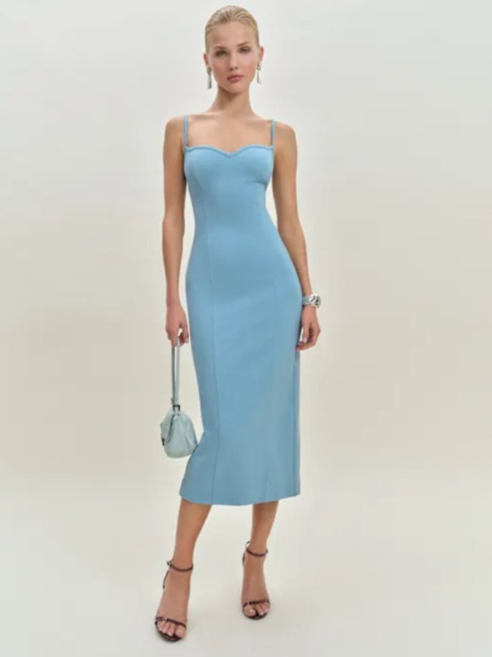Reformation Remi Knit Dress Blue - Size S
